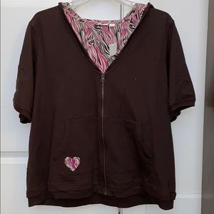 Cato zippered hoodie top